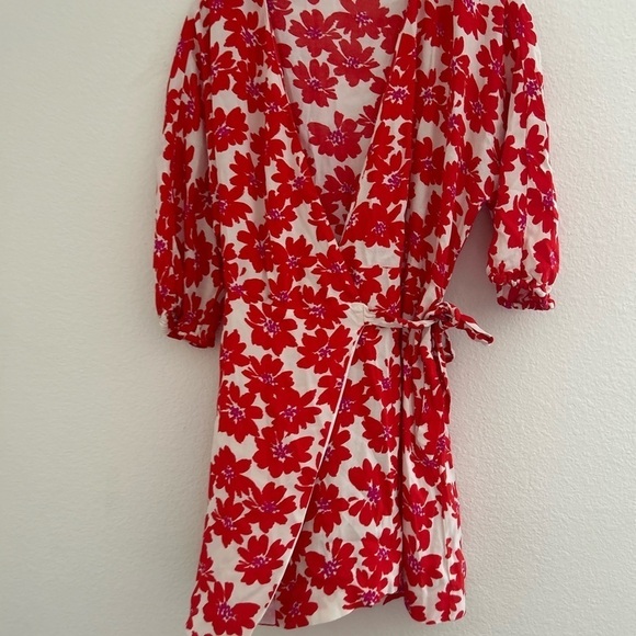 Zara Floral Wrap Dress Small - Picture 3 of 11